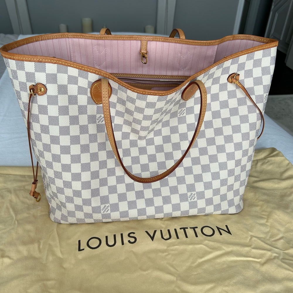 Louis Vuitton Neverfull GM in Damier Azur and Rose Ballerine